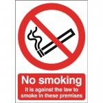 Sign No Smoking Law Rigid PVC