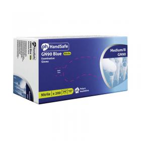 HandSafe GN90 Nitrile Powder Free Glove Blue M Pack of 200 GN90 - M HEA00012