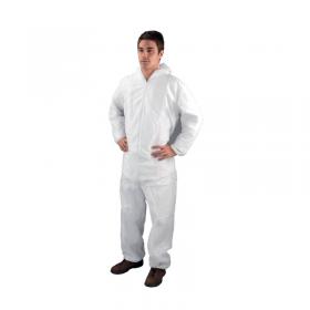 Single Use Non-Woven Coverall Medium 40-44 Inch White DC03 HEA00362