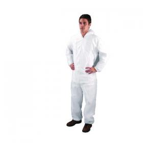 Non-Woven Coverall Large 44-46 Inch White DC03 HEA00364