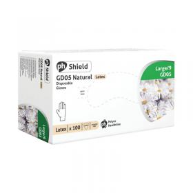 Shield Powder-Free Latex Gloves Large Natural (100 Pack) GD05 HEA00400