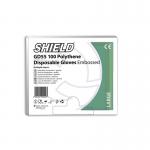 Shield Embossed Polythene Disposable Glove Clear Large Use with Dispensers (Pack of 100) GD55 - L HEA00496