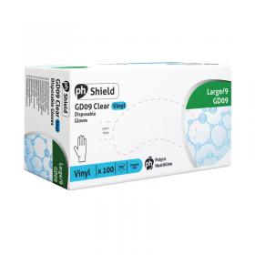 Shield Powder-Free Vinyl Gloves Large Clear (100 Pack) GD09 HEA00949