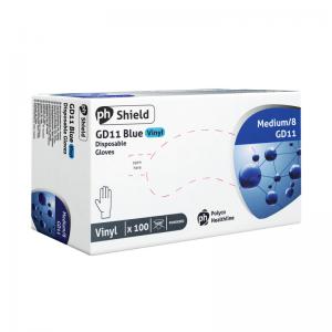 Ph Shield Shield Powdered Vinyl Gloves Medium Blue 100 Pack GD11