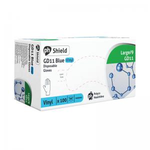 Ph Shield Shield Powdered Vinyl Gloves Latex Free Large Blue Pack of