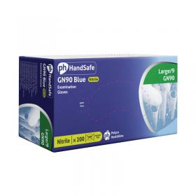 HandSafe GN90 Nitrile Powder Free Glove Blue L Pack of 200 GN90 - L HEA01050