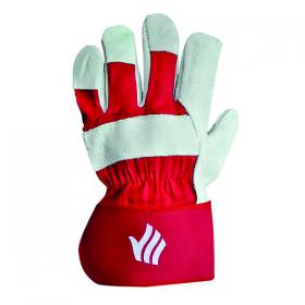 Polyco Premium Rigger Gloves Chrome Selected Leather Red (Pack of 10) LR158R HEA02747