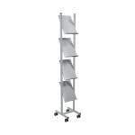 Helit Steel Rolling Mobile Floor Display x4 A4 Narrow H6813399 HEL02212
