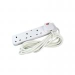 CED 4-Way 13 Amp 2m Extension Lead White with Neon Light CEDTS4213M HID43032