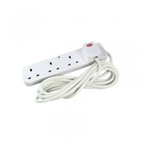 CED 4-Way 13 Amp 2m Extension Lead White with Neon Light CEDTS4213M HID43032