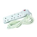 4-Way 13 Amp 2 Metre Extension Lead White with Neon Light CEDTS4213M HID43032