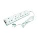 4-Way 13 Amp 5 Metre Extension Lead White with Neon Light CEDTS4513M