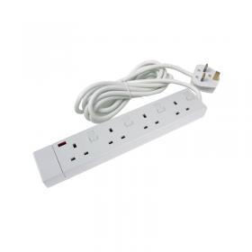 CED 4-Way Extension Lead White CEDTS4213IS HID43148