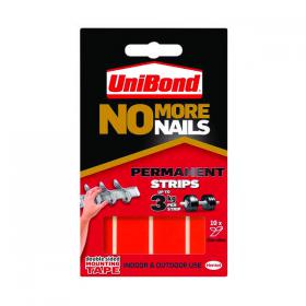 No More Nails Permanent Adhesive Strip 20x40mm Red (Pack of 10) 1507605 HK05132