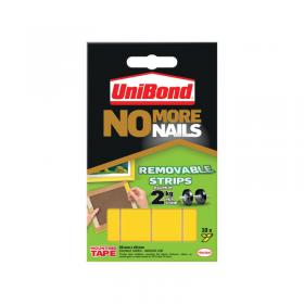 No More Nails Removable Adhesive Strips 20x40mm Yellow (Pack of 10) 781739 HK05134