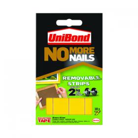 No More Nails Removable Adhesive Strips 20x40mm Yellow (Pack of 10) 781739 HK05134