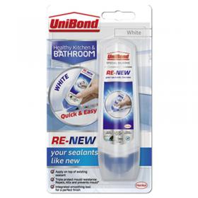 UniBond RE-NEW Bathroom/Kitchen Silicone Sealant White 80ml 2760633 HK32181