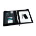 Monolith Leather Look Zipped Ring Binder With A4 Pad A4 Black 2827