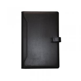 Monolith Leather Look Conference Folder PU with A4 Pad Black 2900 HM29000