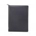 In the photograph, there is a sleek and professional Monolith Leather Look Conference Folder in black. It features an A4 pad and a built-in calculator, perfect for staying organized and prepared in meetings and conferences.
