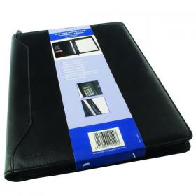 Monolith Leather Look Conference Folder With A4 Pad and Calculator Black 2914 HM29140