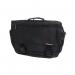 This photo features a sleek black Monolith Microfibre Soft Sided Briefcase, with a durable and sophisticated design. It has multiple compartments and comes with a comfortable shoulder strap, making it the perfect accessory for any professional.