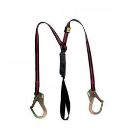 Honeywell Arc Flash Twin Rebar Hook Lanyard Black/Red HNW06522