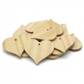 Wooden Heart Ornaments - Pack 20