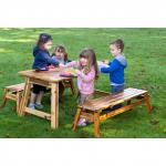 Outdoor Wooden Table  Bench Set
