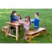Outdoor Wooden Table  Bench Set
