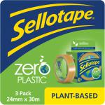Sellotape Zero Plastic 24mmx30m - Pack 3