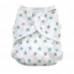 Washable Nappy Wrap  Mint Star - Size 1