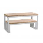Cube Table and Bench Set - Oak