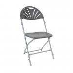 Fan Back Folding Chair - Grey