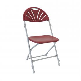Fan Back Folding Chair - Burgundy