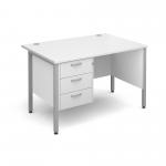 Straight Desk 3 Drawer Pedestal White