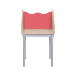 Single Wave Study Carrel - Red - 1100mm
