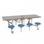 Prim Rect 8 Seat Table Gry Top Blue Seat