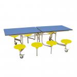 Sec Rect 8 Seat Table BluTop YllwSeat