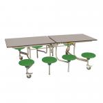 Sec Rect 8 Seat Table GryTop Green Seat