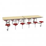 Sec 12 Seat Dining Table RedSeat MpleTop