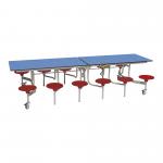 Sec 12 Seat Dining Table RedSeat BlueTop