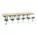Sec 12 Seat Dining Table GrnSeat MpleTop