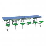 Sec 12 Seat Dining Table GrnSeat BluTop