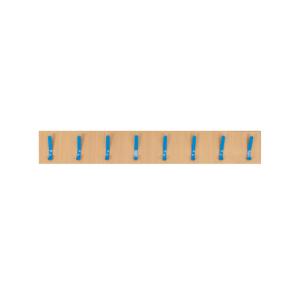 Image of Beech Wall Coat Rail - Blue - 8 Hooks