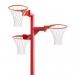 Triple Netball Post and Ring - Red 2.74
