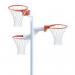 Triple Netball Post and Ring White 3.05