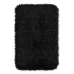 Washable Mongolian Fur Rug - Black - Med