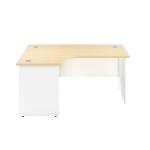 Panel Plus Radial Left Hand Desk - Maple