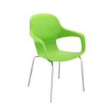 Ariel II Chrome Leg Dining Chair - Green